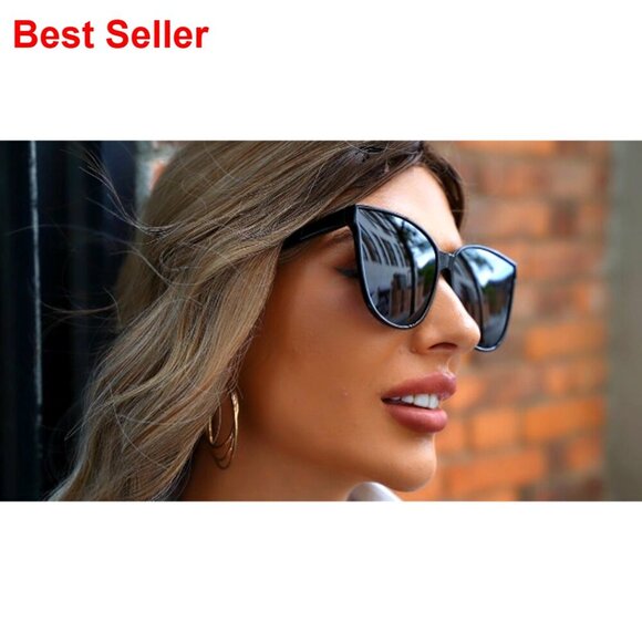 Polarized Oversized Cat Eye Sunglasses UV400 Protection Driving Fishing